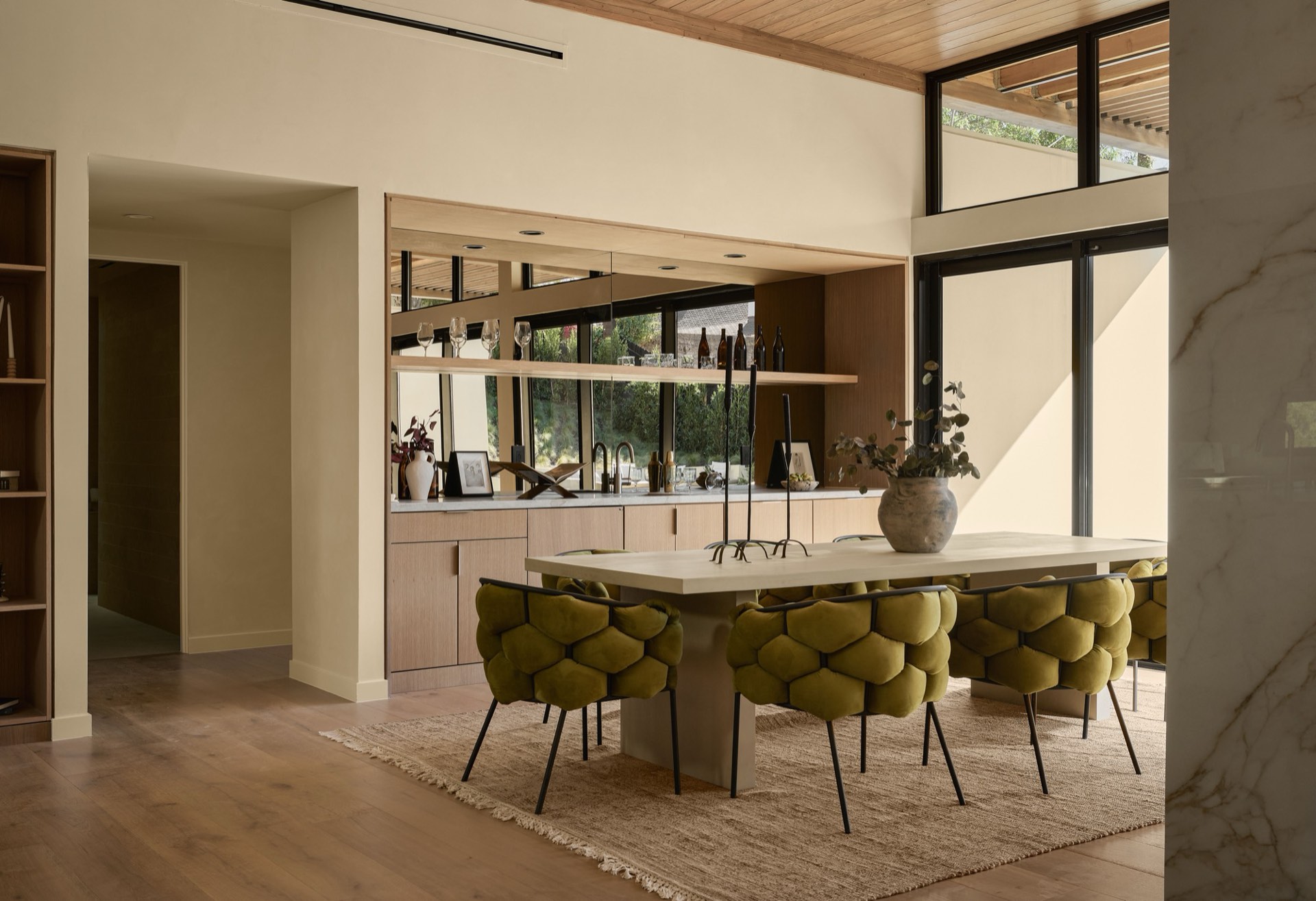 Renovated interior at the Woodland Hills residence