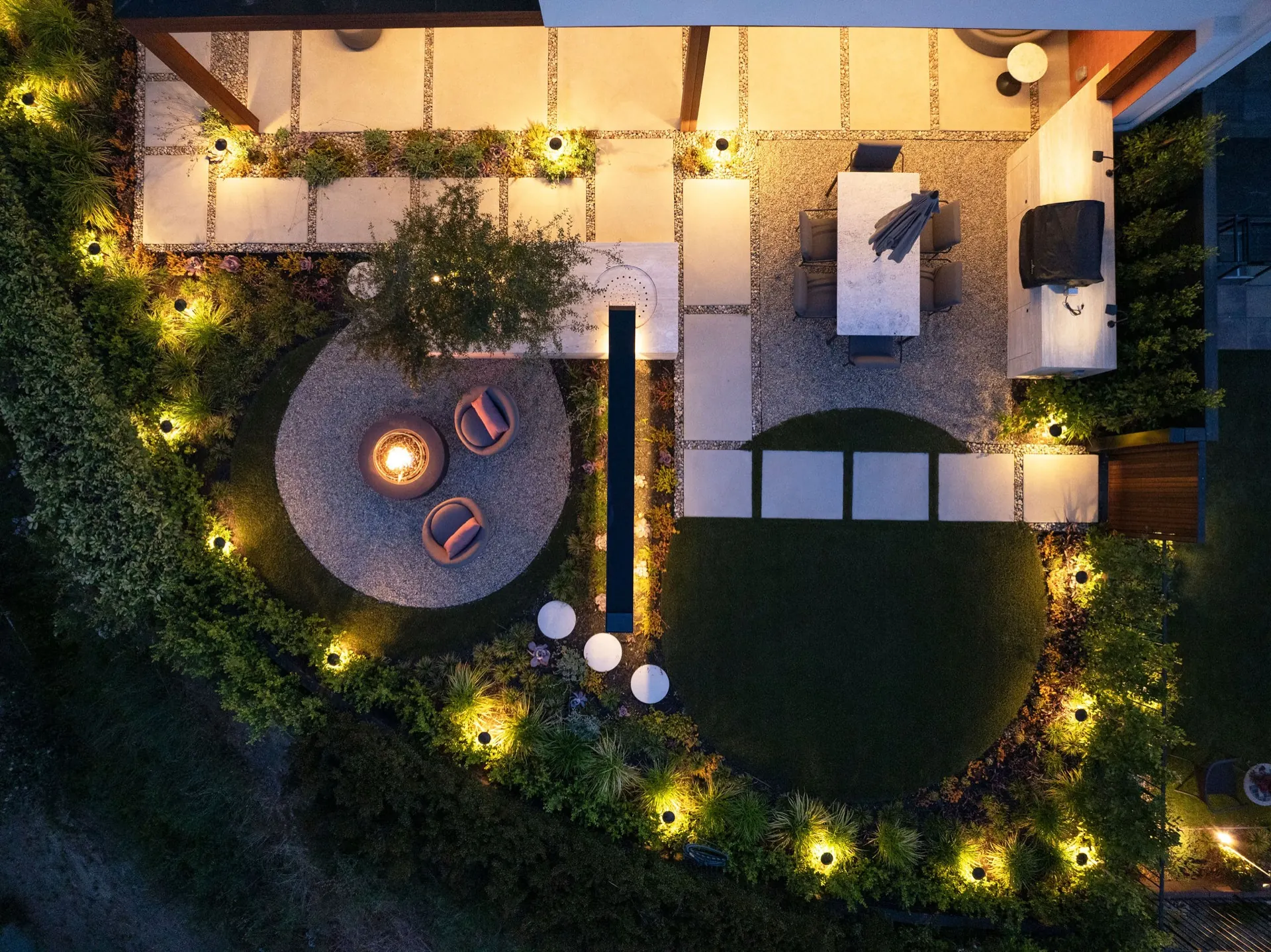 Hardwood garden deck in Pacific Palisades