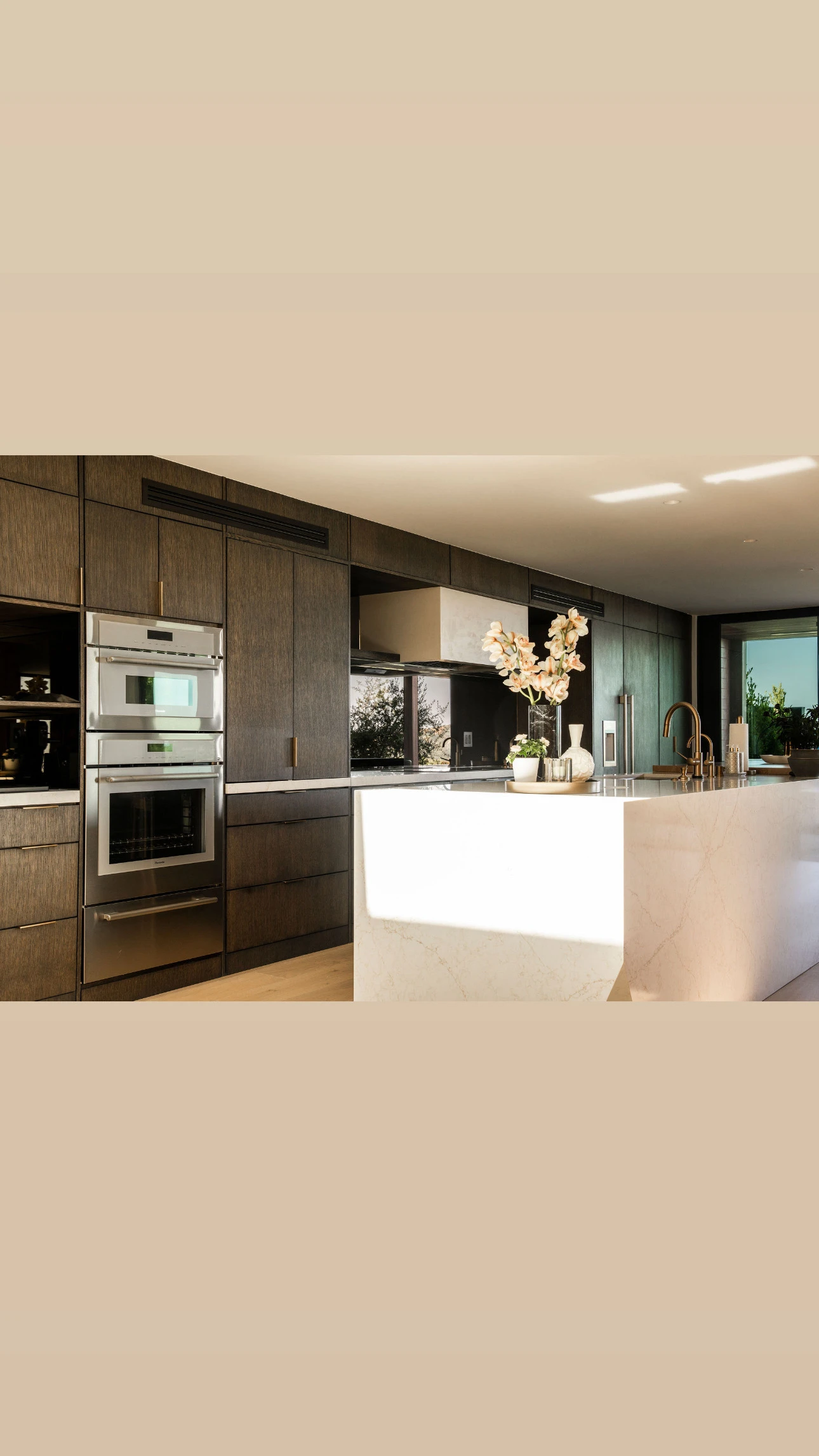 Open-plan kitchen remodel in Brentwood